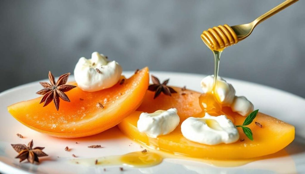 Soupe glacée melon-anis vert au chèvre frais par Anne-Sophie Pic