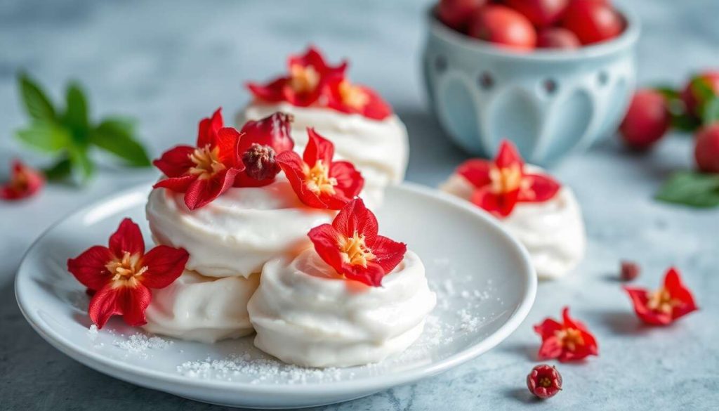 Crèmes aux fleurs d'hibiscus et litchis : recette gourmande