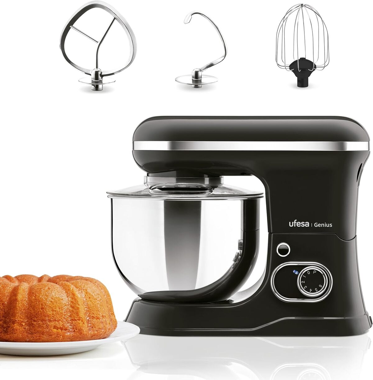 BEHOME Robot Pâtissier Professionnel 1200W - Bol Inox 5L, 6 Vitesses + Pulse, Rouge - Idéal Pâtes, Pains Et Gâteaux