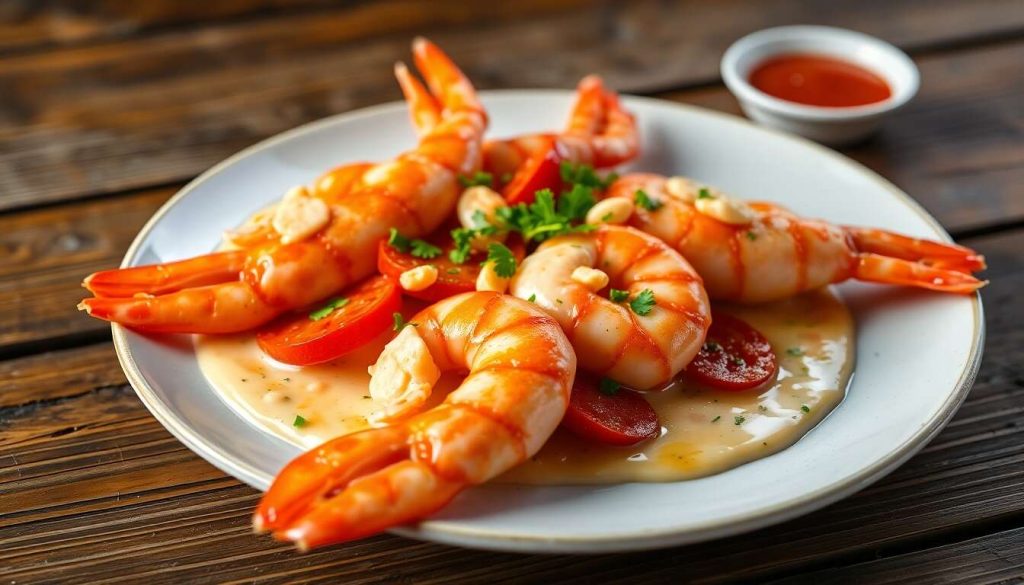 Recette Terre Mer : poêlée de Langoustines à la Sauce Chorizo