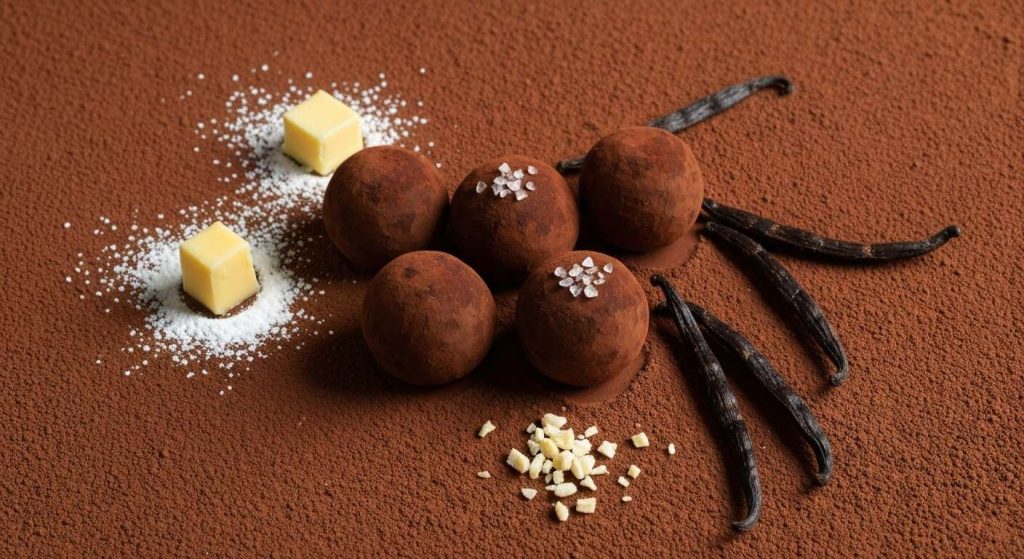 Truffes au chocolat, fève de tonka et fleur de sel : recette gourmande
