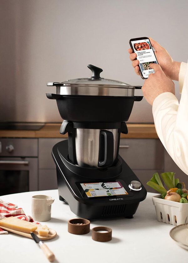 CHEFBOT TOUCH PRO CREATE Robot de cuisine multifonction écran tactile 4,5 l balance cuiseur vapeur 2 niveaux 26 programmes 12 vitesses + turbo 1200 W