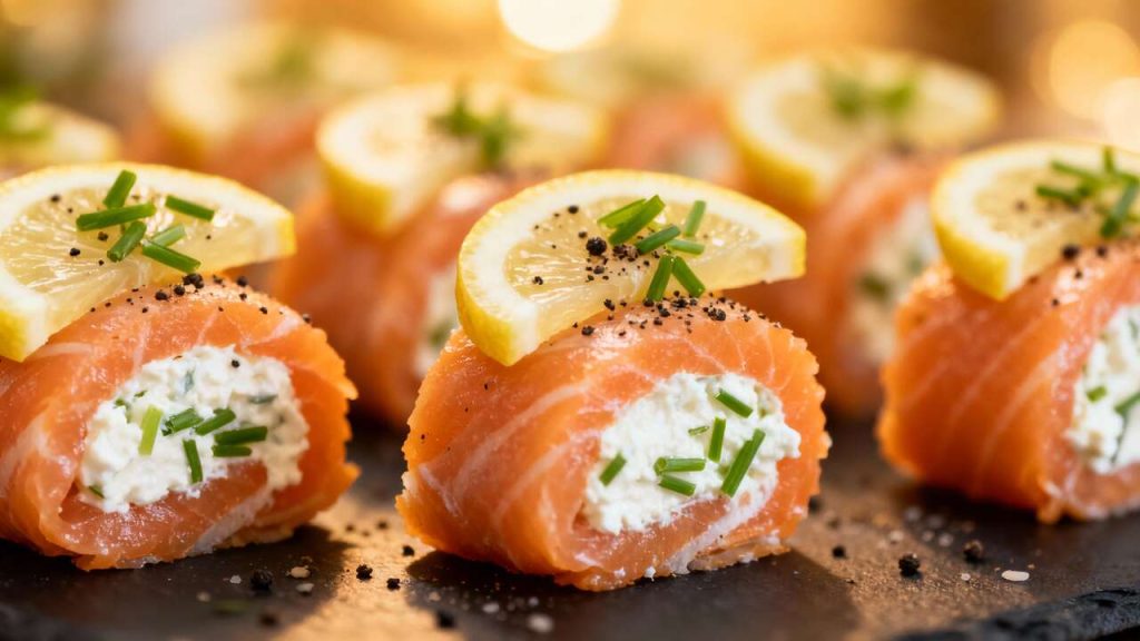 Mini Rouleaux de Saumon au Fromage Frais et Ciboulette : recette Gourmande