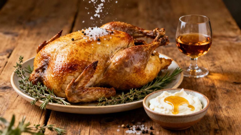 Chapon de pintade au four : recette dorée et fondante