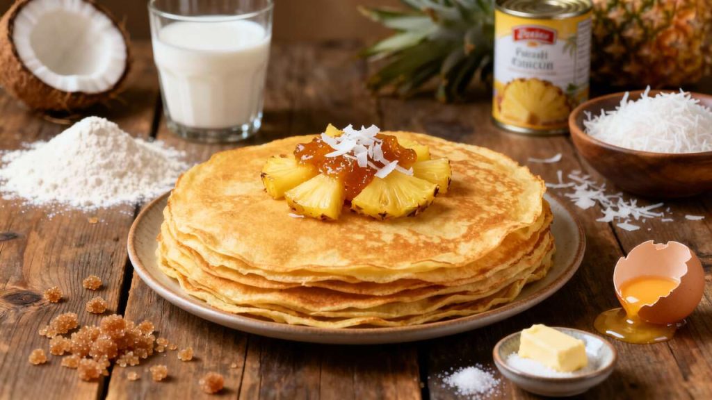 Crêpes Exotiques : ananas Caramélisé et Coco