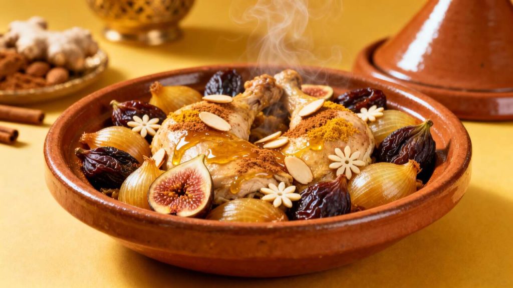 Tajine de poulet aux figues et pain d'épices : recette savoureuse