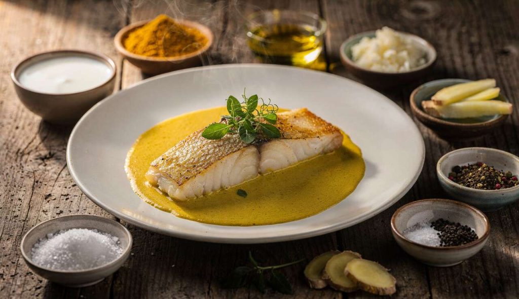 Lieu jaune : recette de sauce au lait de coco et curry