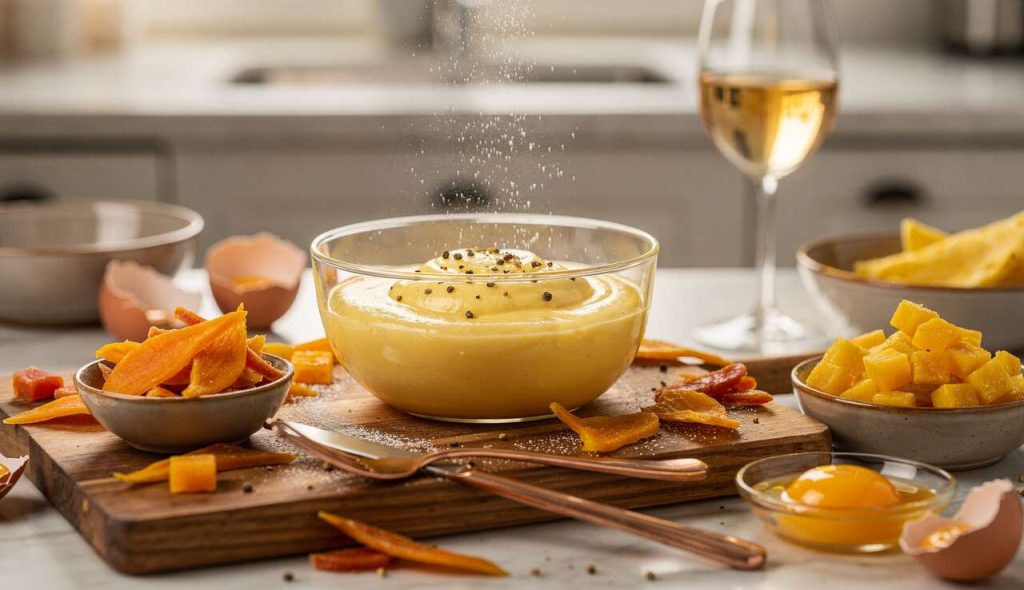 Sabayon aux fruits exotiques et éclats de poivre : recette gourmande