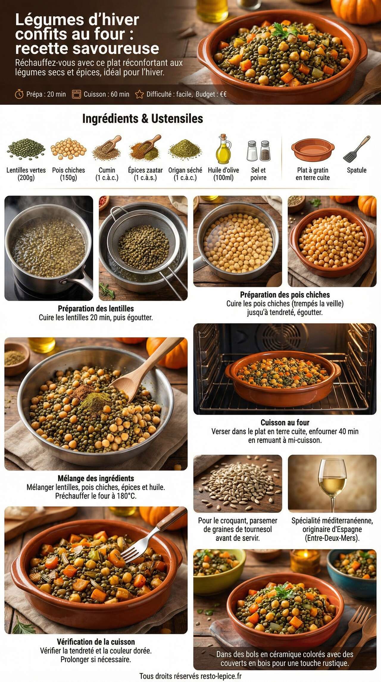 Fiche recette L&eacute;gumes d'hiver confits au four : recette savoureuse