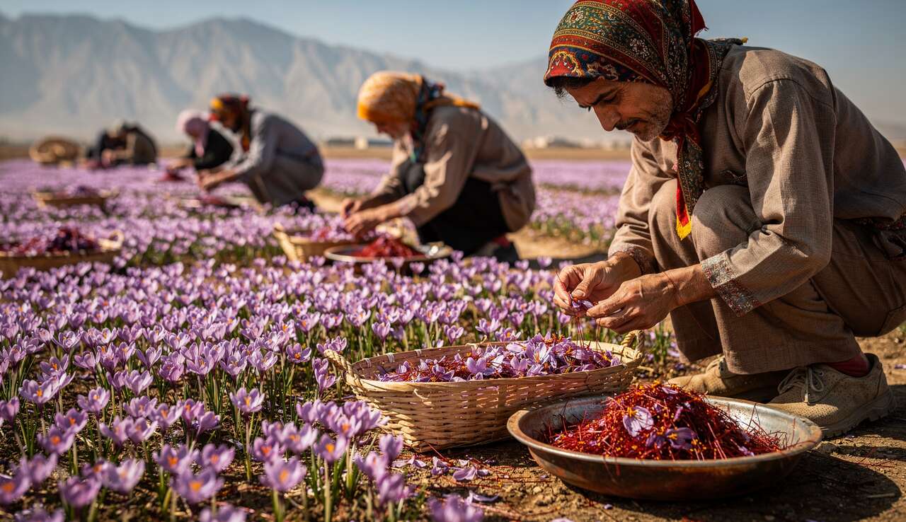 Le processus de culture et de récolte du safran Le processus de culture et de récolte du safran