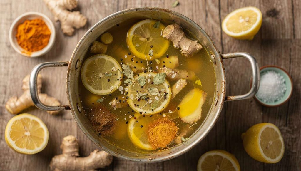 Recette de soupe ayurvédique au citron et gingembre
