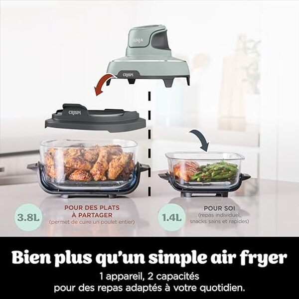 Découvrez la friteuse sans huile Ninja CRISPi FN101EUSG : design compact, cuisine saine et performances exceptionnelles pour des plats savoureux.