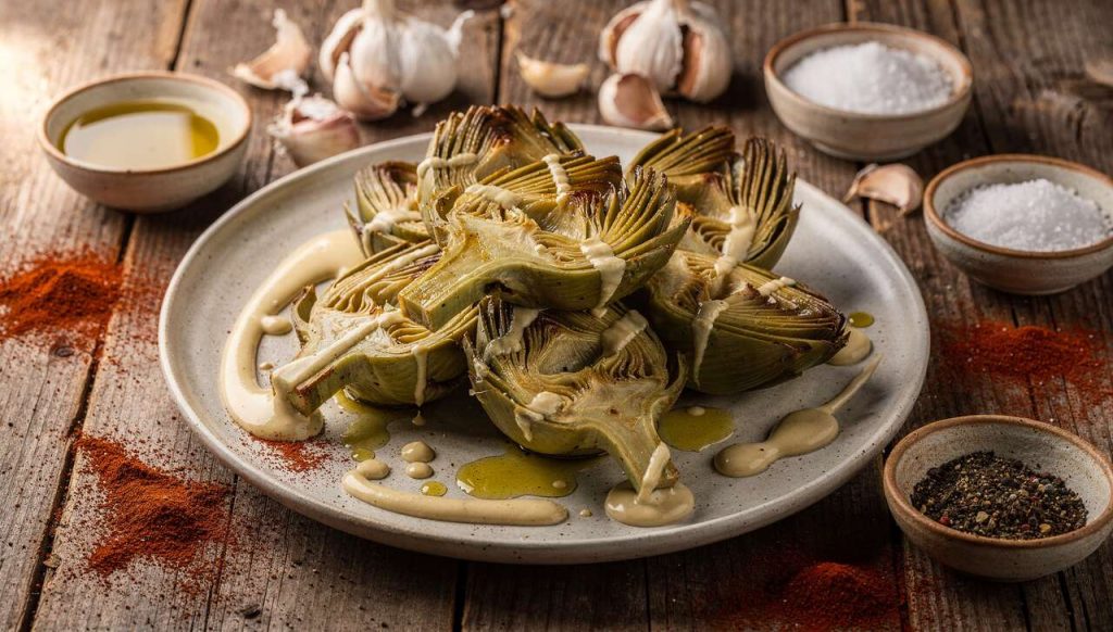 Artichauts Braisés : recette à la Sauce Tahini