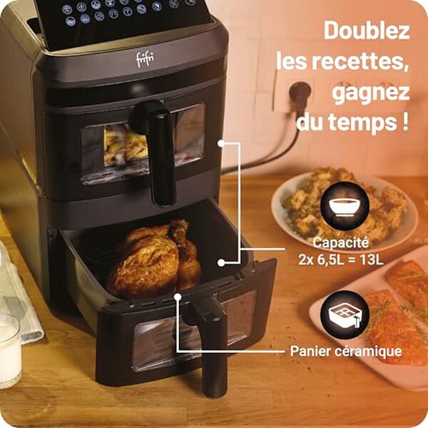 Découvrez notre avis sur le frifri Airfryer Duo Slim 13L : une technologie cyclonique innovante avec 12 programmes pour une cuisson saine et rapide. Idéal pour les amateurs de cuisine moderne.