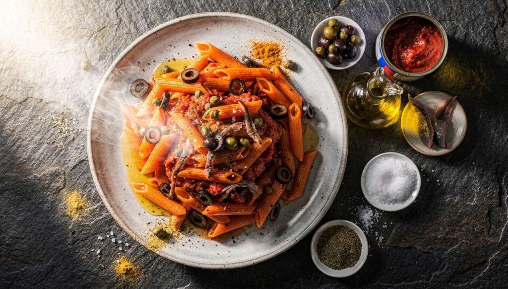Penne alla puttanesca à la harissa : recette épicée et savoureuse