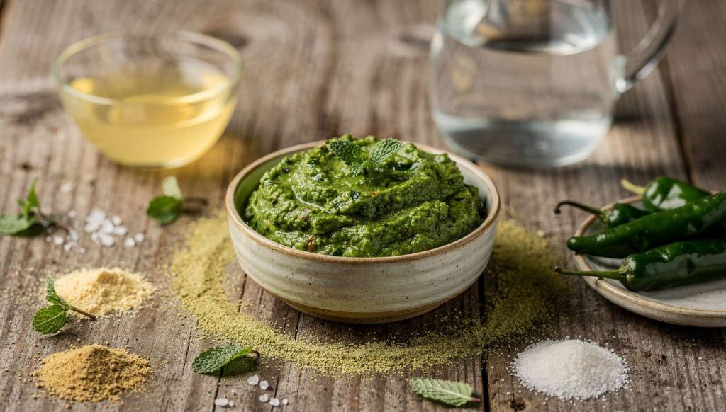 Recette facile et délicieuse de chutney à la menthe (pudina)