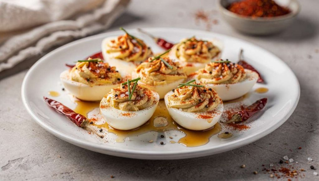 Recette d'œufs mimosa épicés au piment cabe keriting