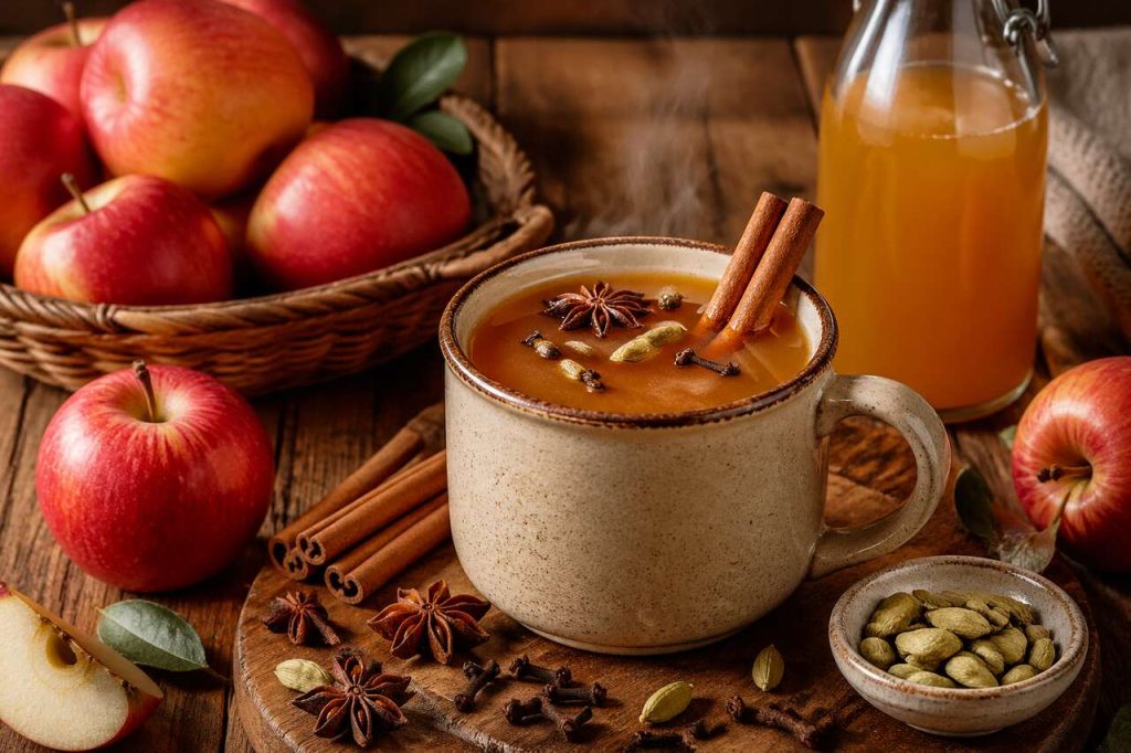 Recette de jus de pomme chaud aux épices