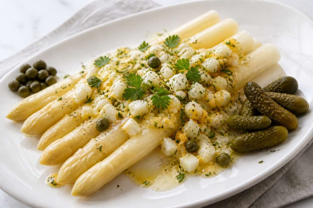 Recette d'asperges blanches et sauce gribiche