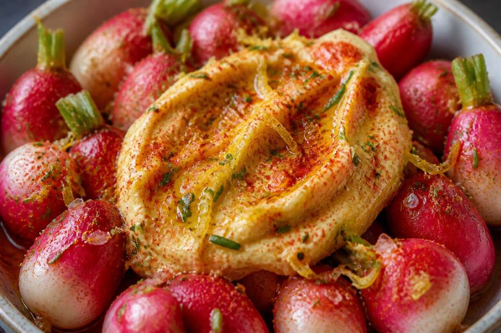 Recette de radis frappés au beurre pimenté