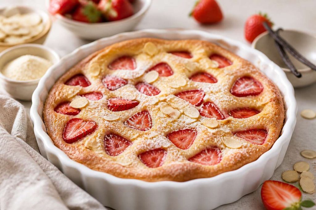 Recette du clafoutis fraise et amande