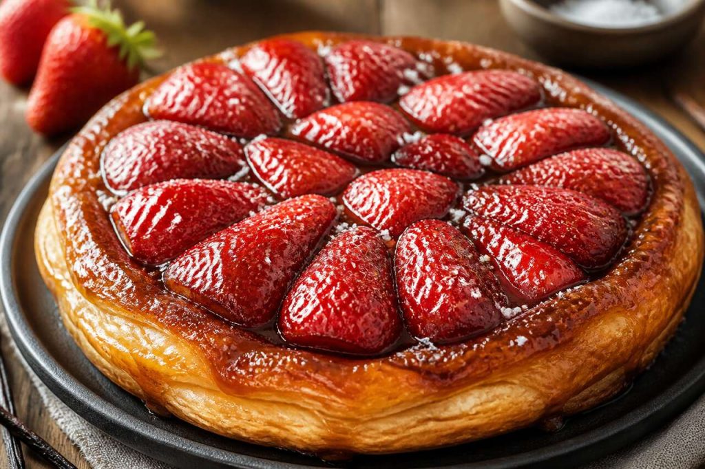 Recette de la tarte tatin feuilletée aux fraises