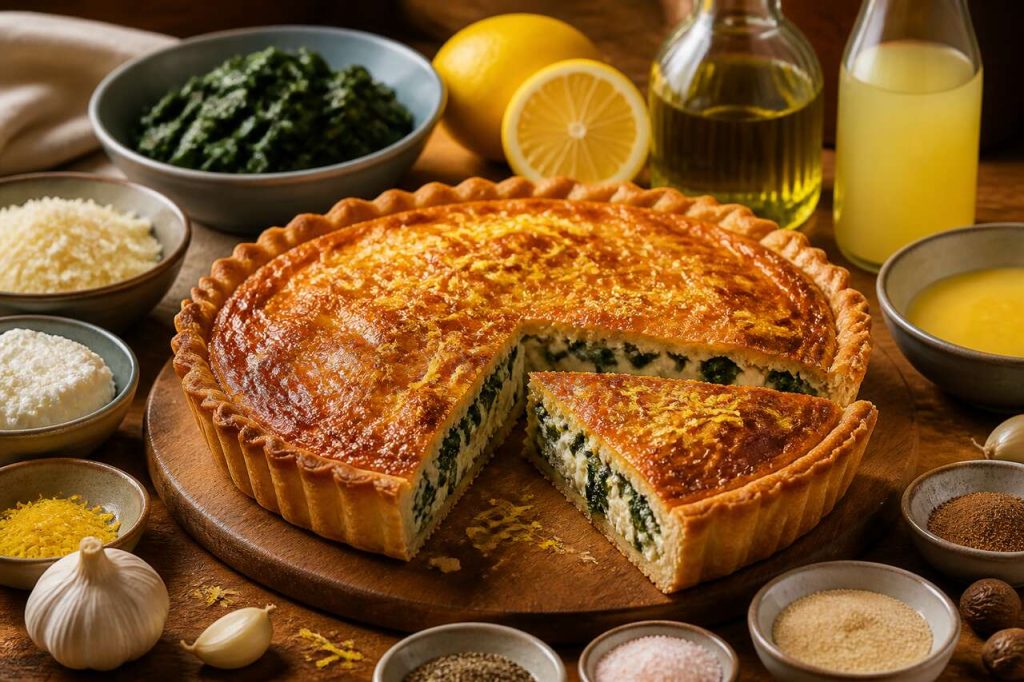 Recette de tourte aux blettes, citron et fromage
