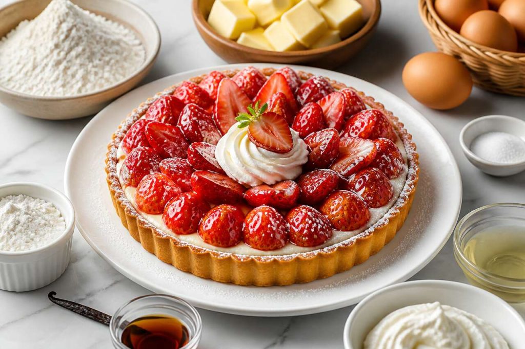 Recette de tarte aux fraises et crème pâtissière
