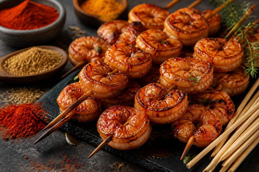 Recette de brochettes de crevettes au paprika fumé