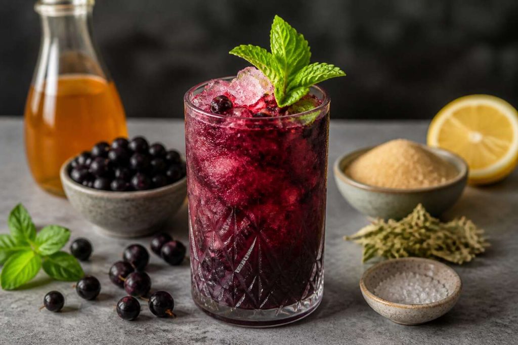 Recette de shrub au cassis et à la verveine citronnelle
