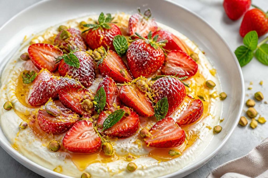 Recette de labné à la fraise : un dessert frais et gourmand