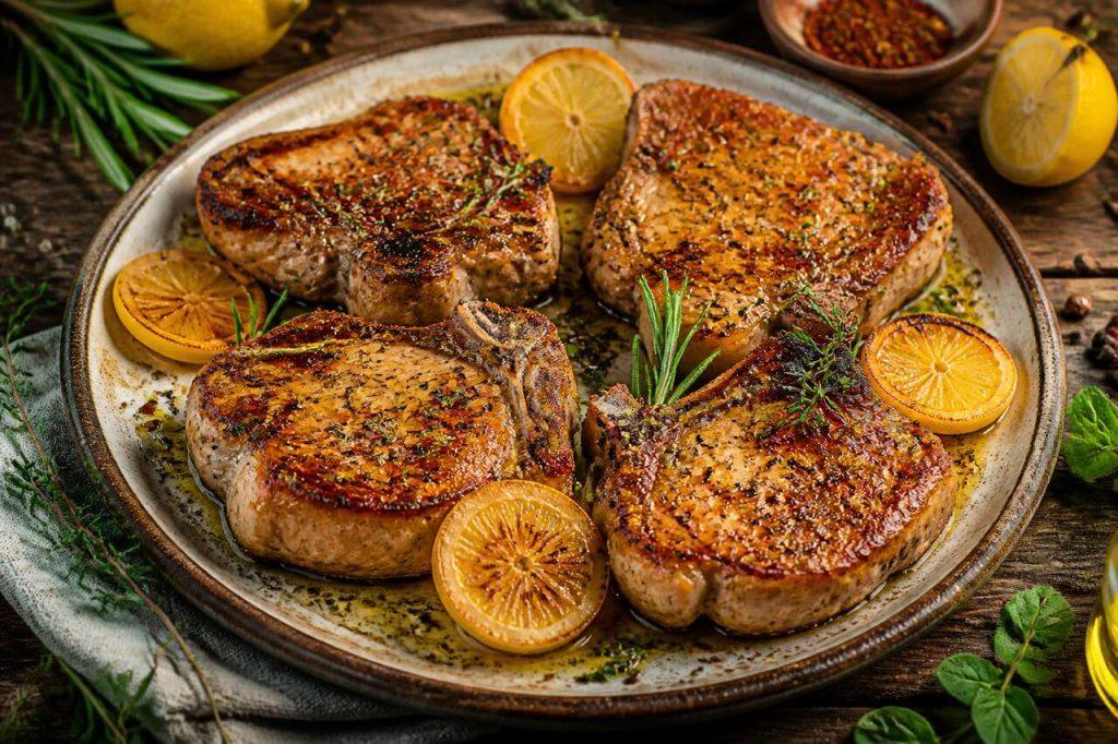 Côtelettes de porc grillées aux herbes et au citron : la recette savoureuse et facile