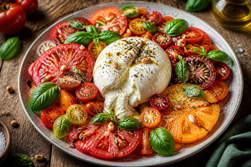 Recette de salade de tomates et burrata