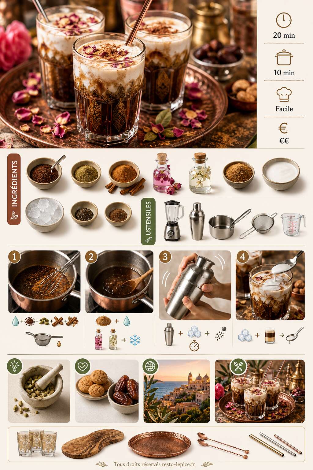 Fiche recette Recette du caf&eacute; glac&eacute; &eacute;pic&eacute; &agrave; la m&eacute;diterran&eacute;enne