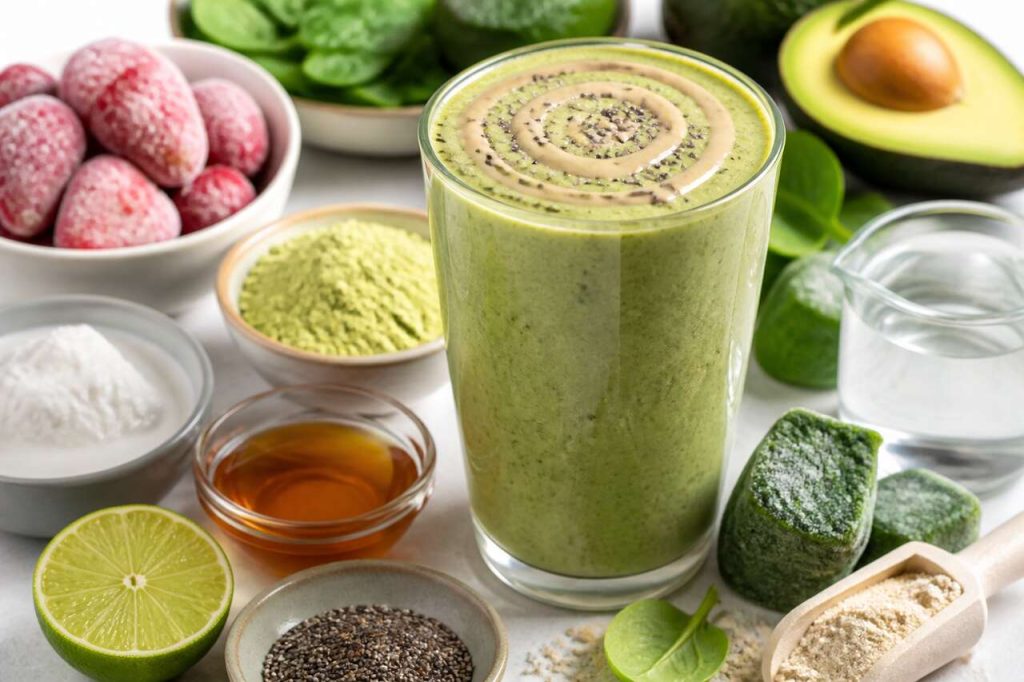 Recette de smoothie fraises, avocat et épinards