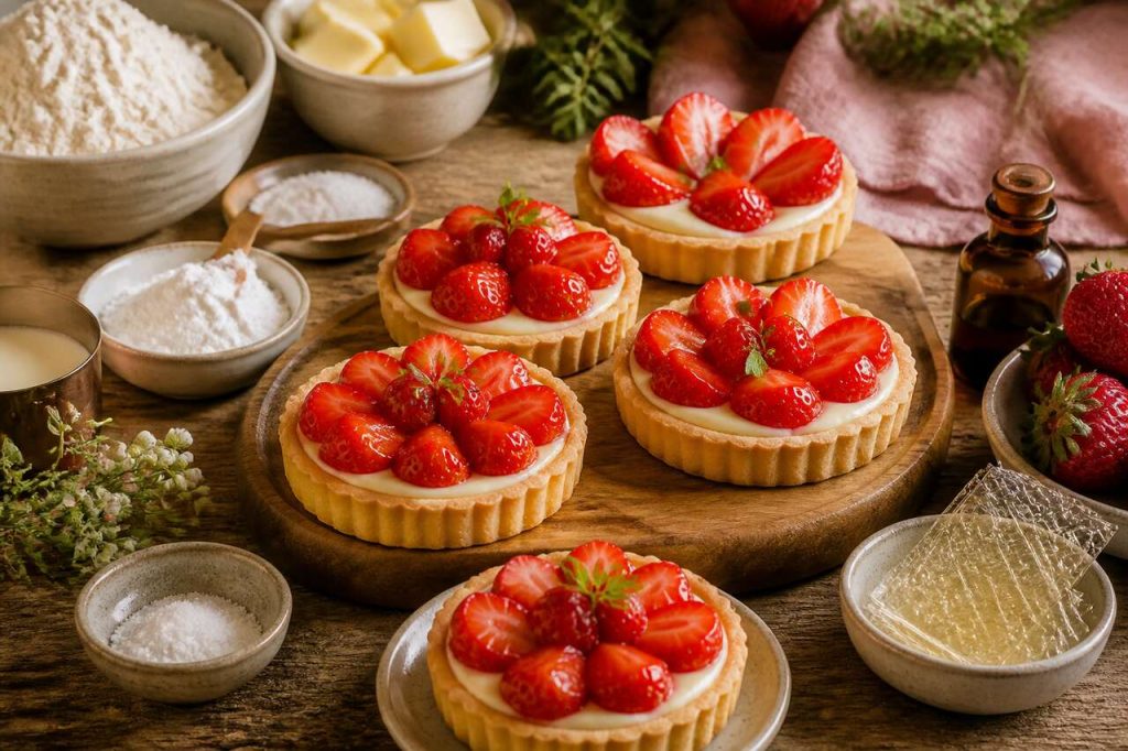 Recette de tartelettes au chocolat blanc et aux fraises