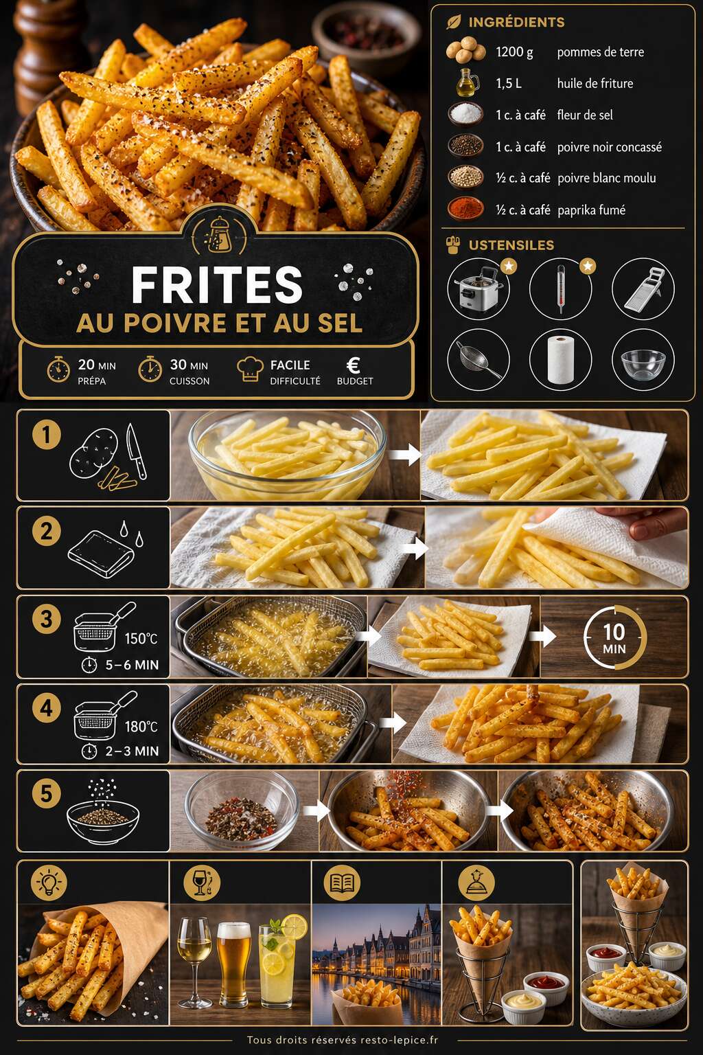 Fiche recette Recette de frites au poivre et au sel Fiche recette Recette de frites au poivre et au sel