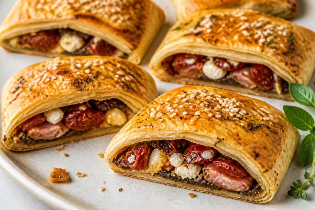 Recette de roulés au bacon, tomates séchées et feta