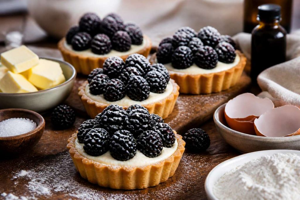 Recette de tartelettes à la crème et aux mûres