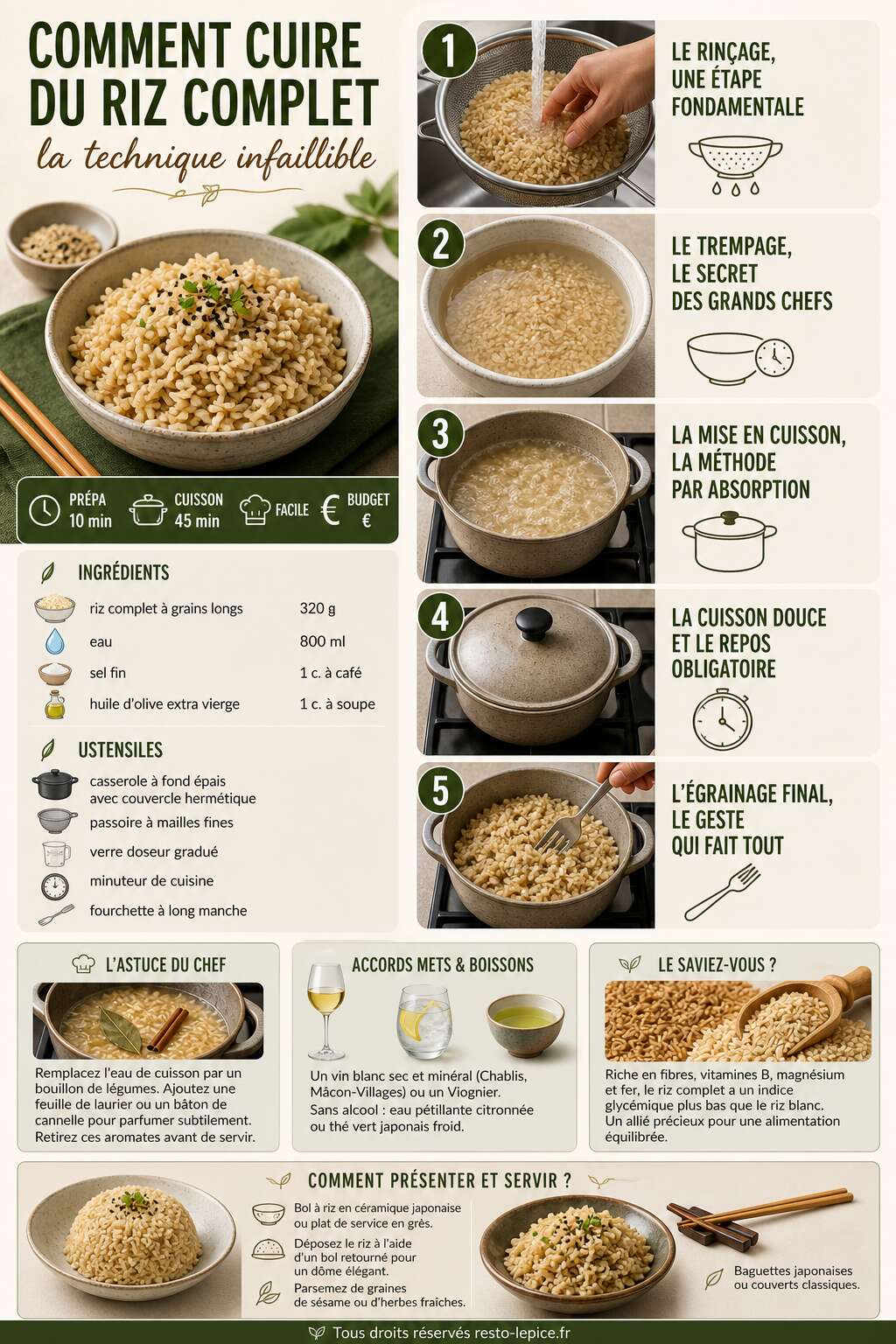 Fiche recette Comment cuire du riz complet : la technique infaillible Fiche recette Comment cuire du riz complet : la technique infaillible