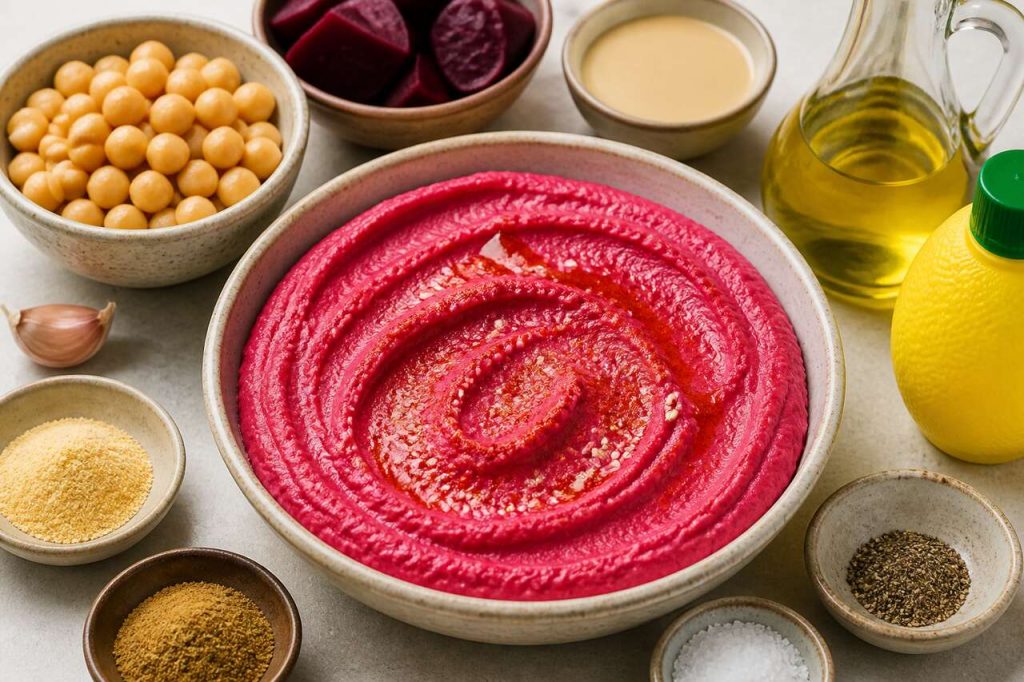 Recette de houmous à la betterave : un dip coloré et savoureux