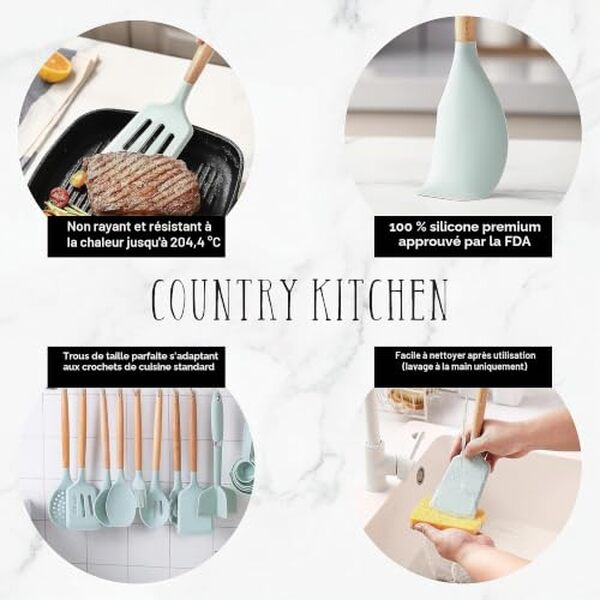 Découvrez notre test détaillé du lot de 38 ustensiles Country Kitchen en silicone antiadhésif : qualité, durabilité et praticité pour votre cuisine. 