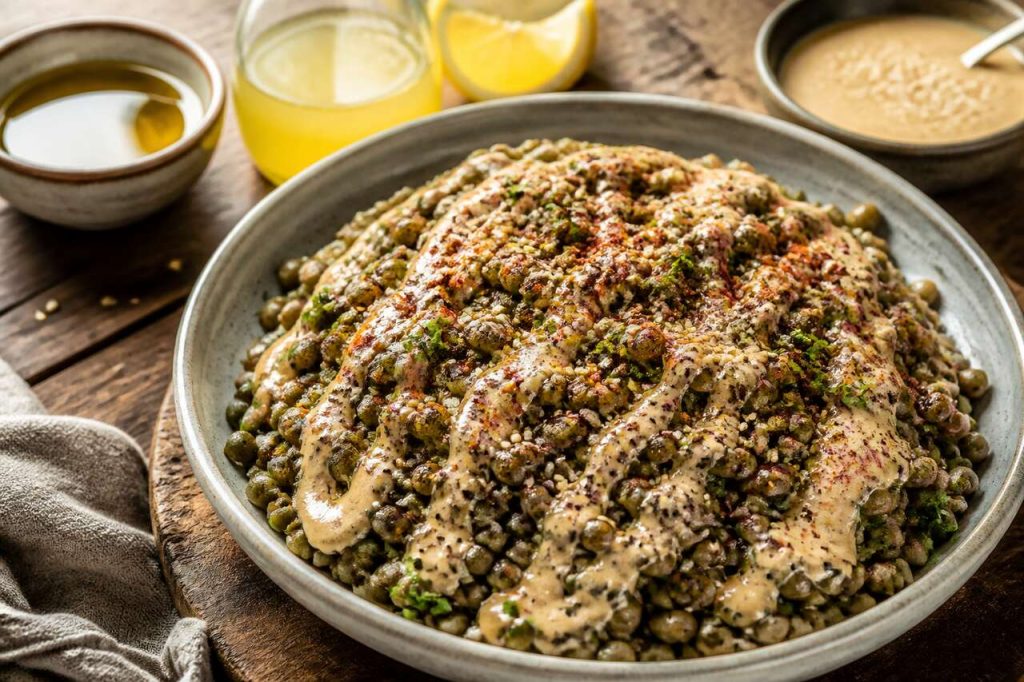 Recette de salade de lentilles à la sauce au tahini