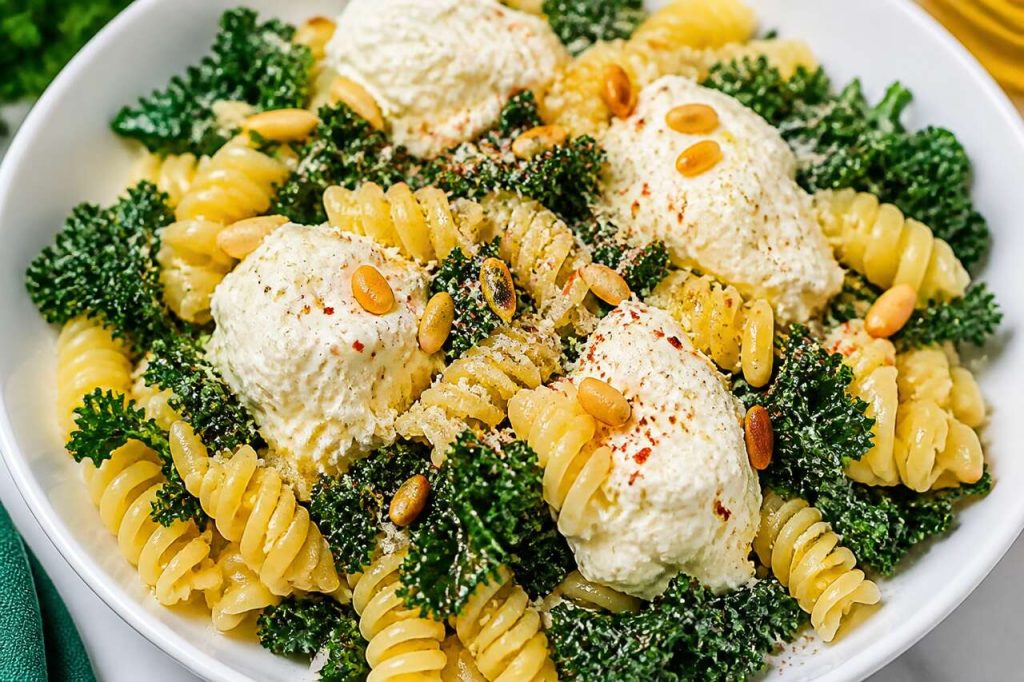 Recette de pâtes au chou kale, piment et mascarpone