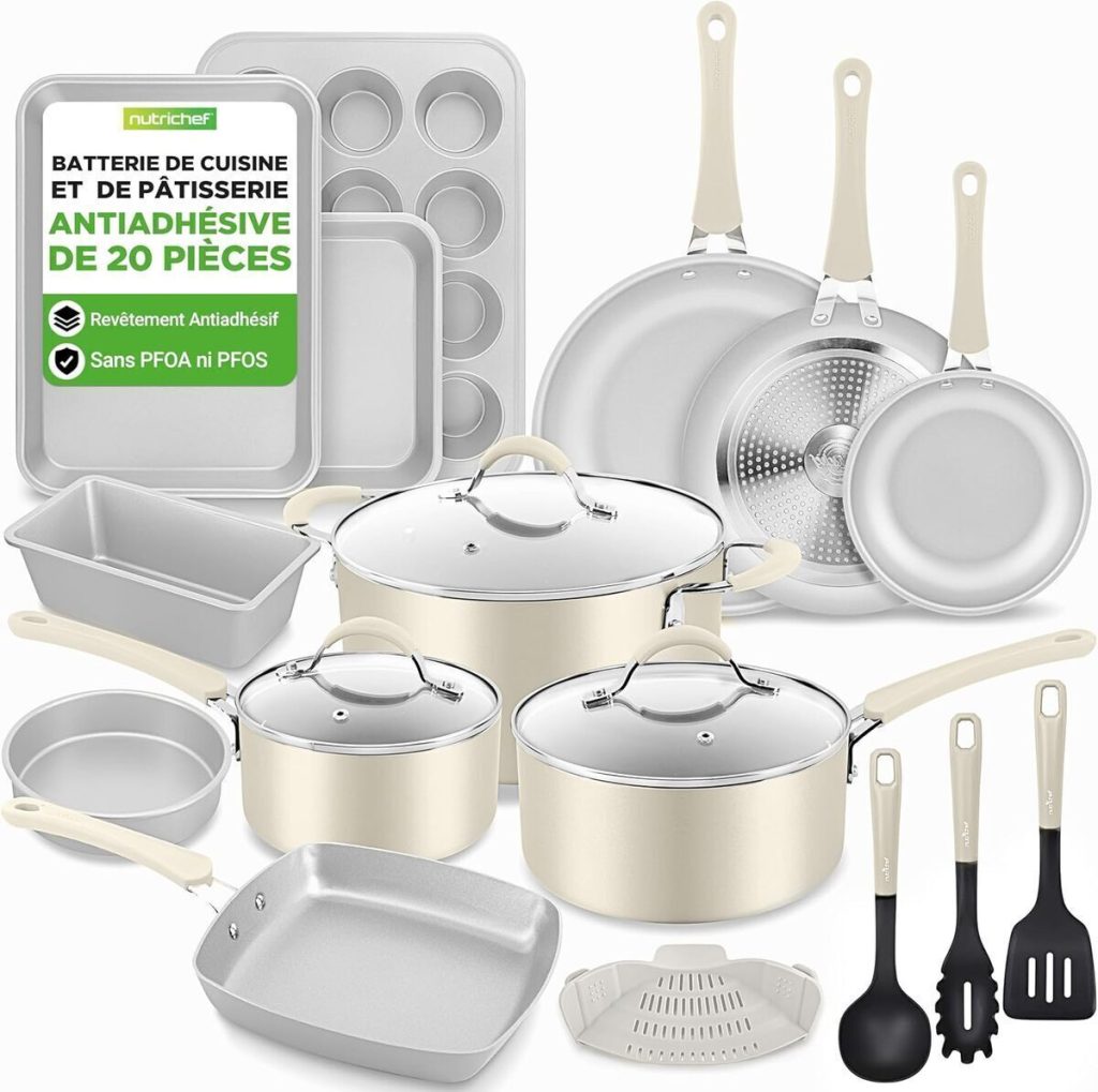 Test : batterie de cuisine antiadhésive NutriChef 20 pièces