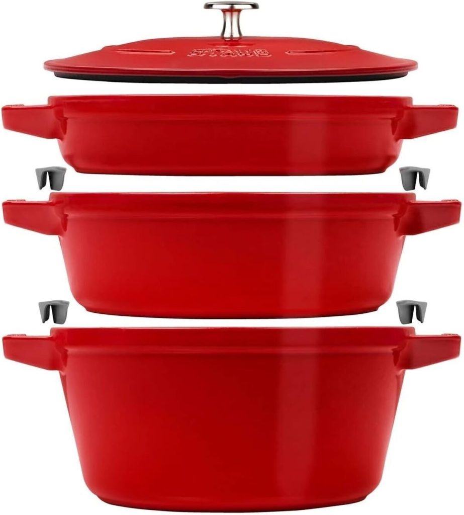 Test des casseroles en fonte cerise rouge Staub