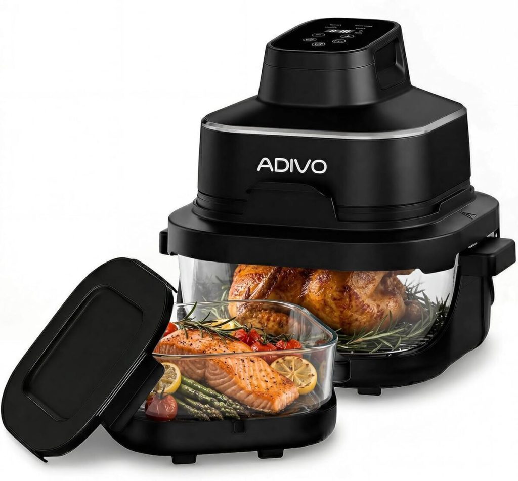 Test : friteuse à air ADIVO 1500W, double capacité et design en verre