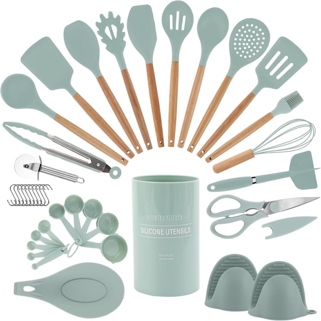 Test : ustensiles Country Kitchen, lot de 38 en silicone antiadhésif