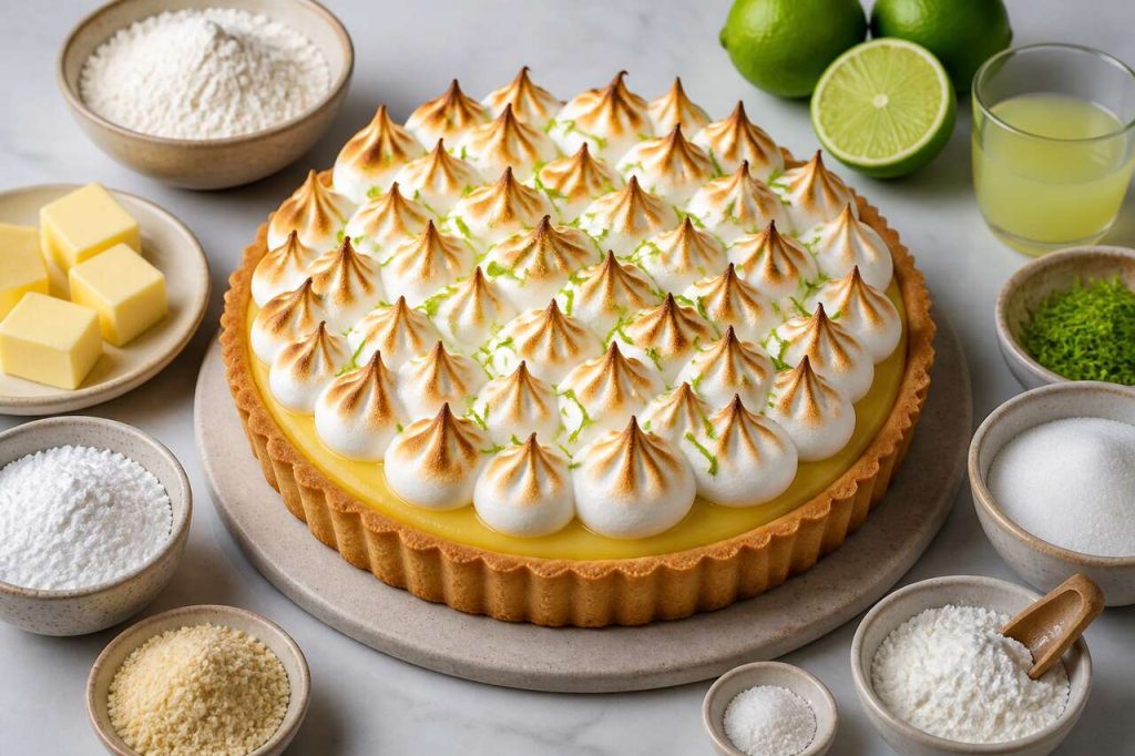 Recette de la tarte au citron vert meringuée