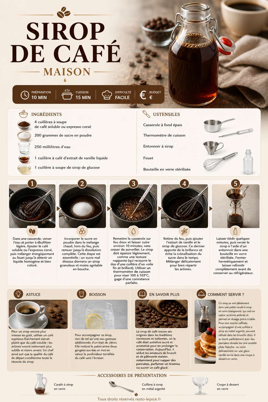 Fiche recette Recette de sirop de café maison facile et rapide Fiche recette Recette de sirop de café maison facile et rapide